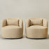 Ashlie Linen Swivel Barrel Chair - Wheat Modern Swivel Chair | Swivel Accent Chairs | Kinwell Furniture | Swivel Armchairs